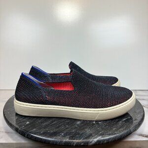Rothy’s Lattice Slip On Sneaker Black Pink Kids Girls Youth Size 3